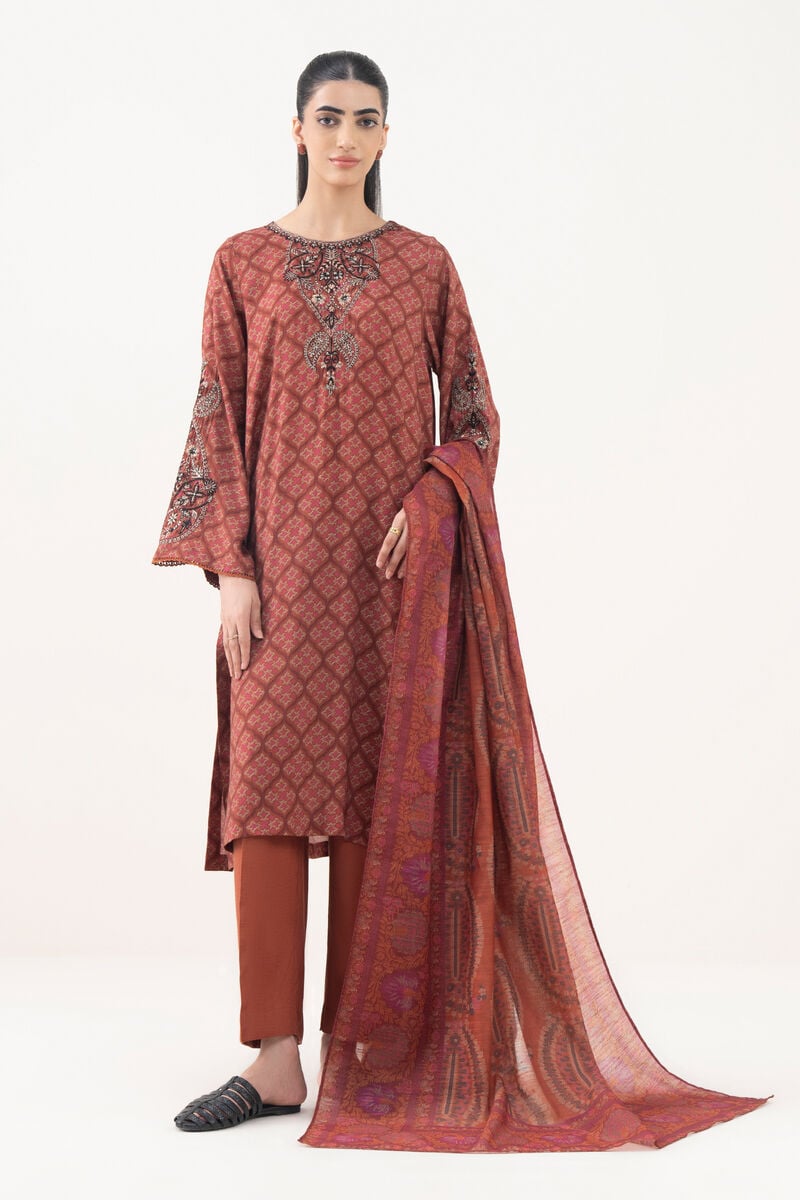 3 Piece - Embroidered Viscose Suit