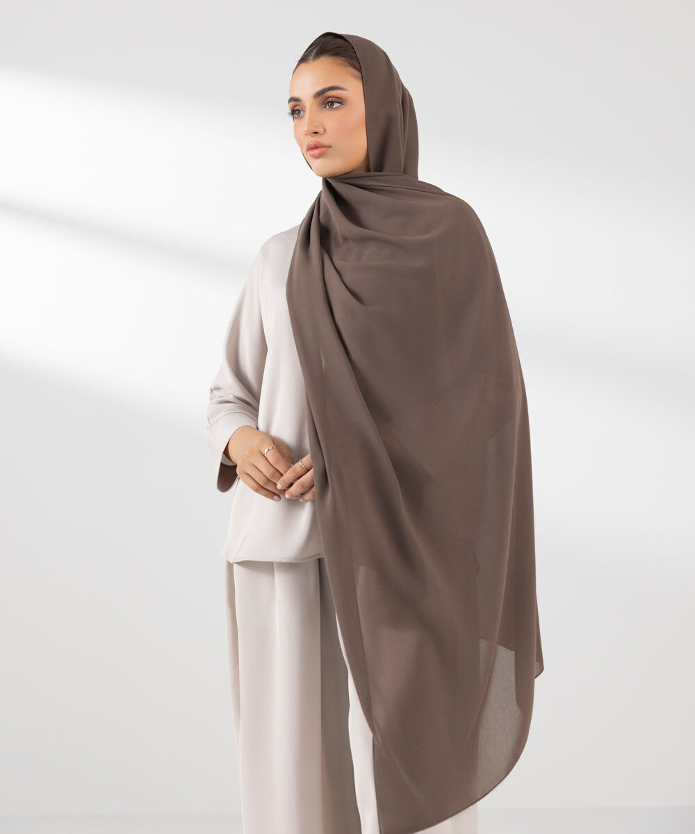 Woman - Brown Basic Hijab