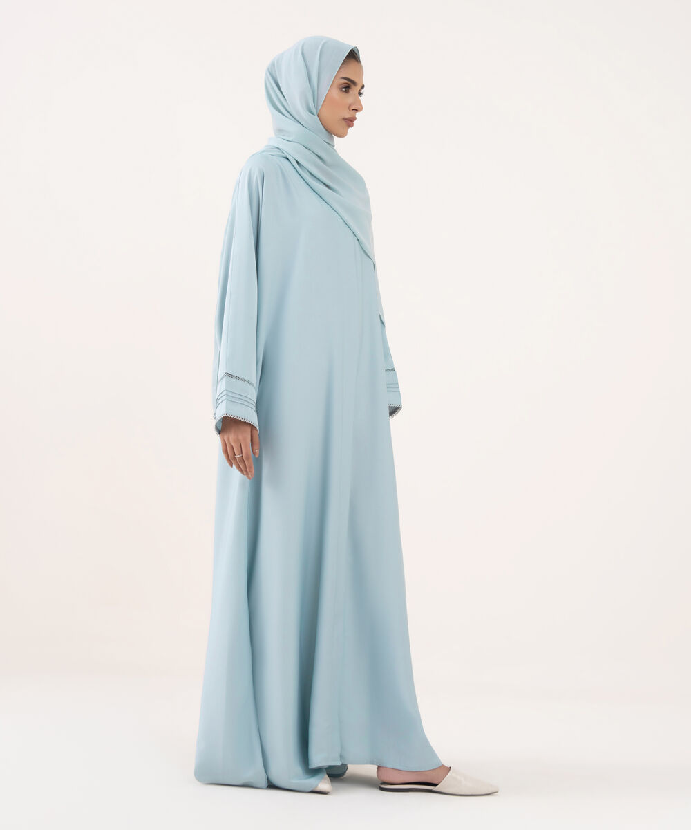 Women's Sky Blue Polyester Abaya