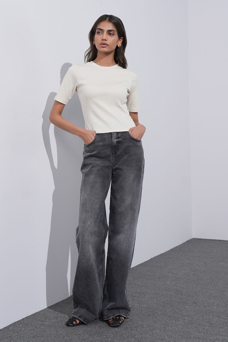 Slim-Fit Ribbed T-Shirt