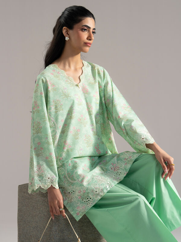 2 Piece - Embroidered Cotton Viscose Suit