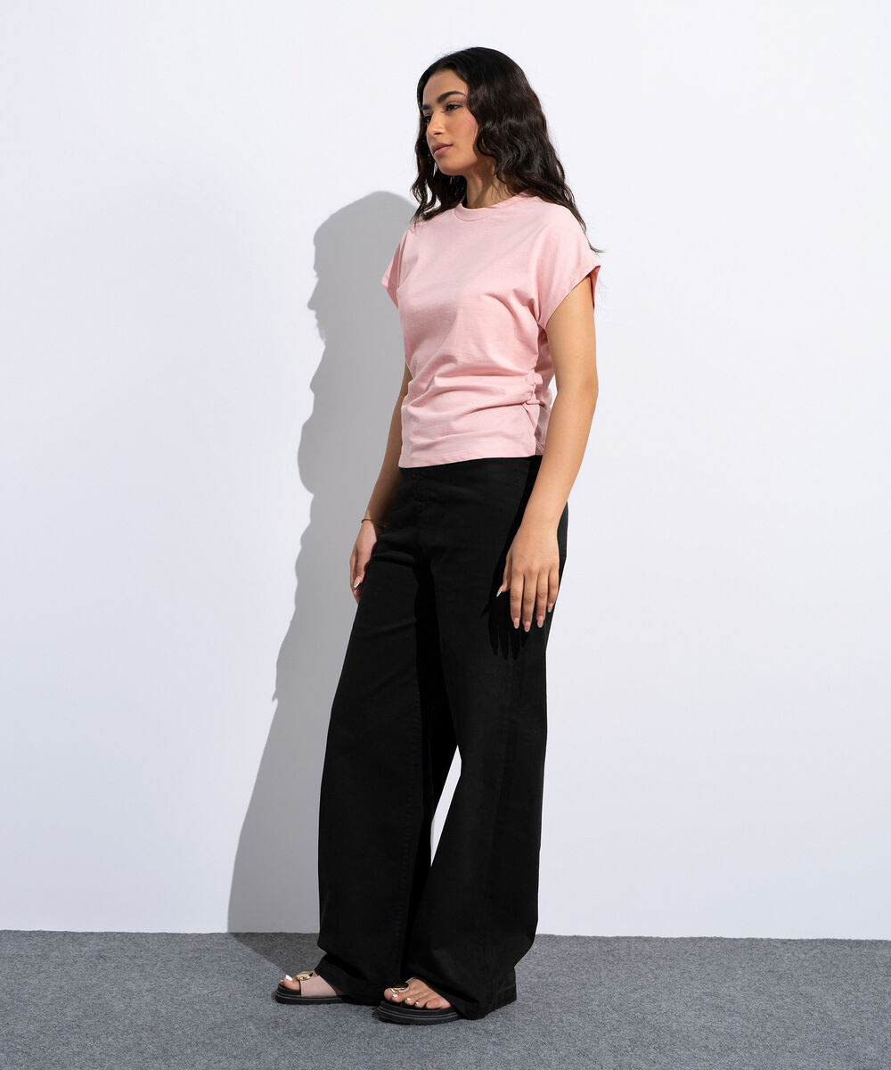 Women's Pink Cinched Waist T-Shirt