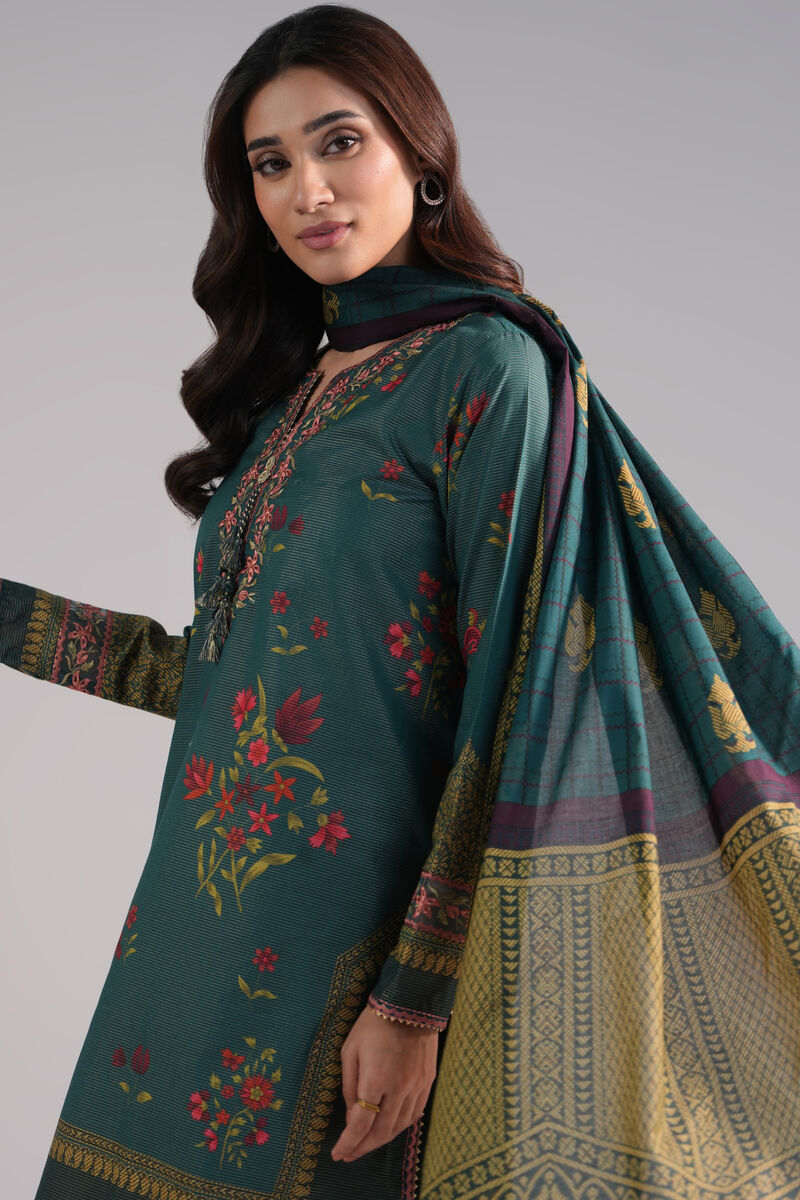 3 Piece - Embroidered Zari Lawn Suit