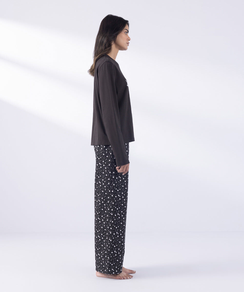 Woman - Black Printed Full Sleeve T-Shirt