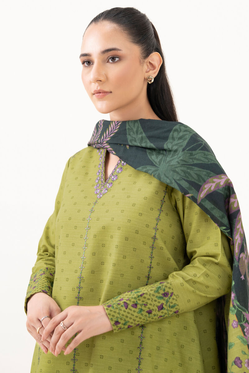 3 Piece - Embroidered Khaddar Suit