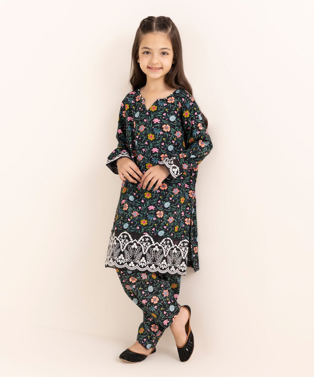 2 Piece - Embroidered Arabic Lawn Suit