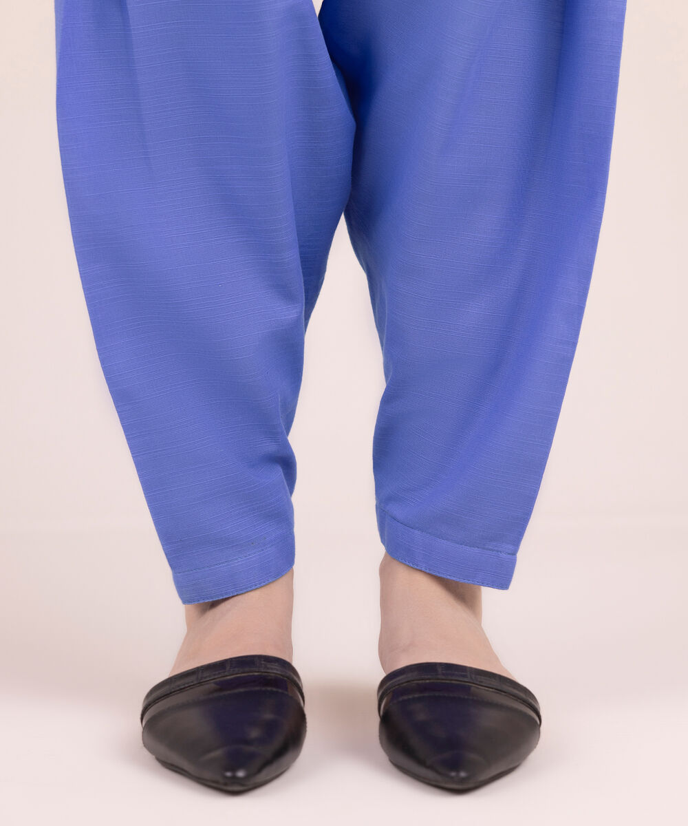 Women's RTW Khaddar Solid Purple Shalwar