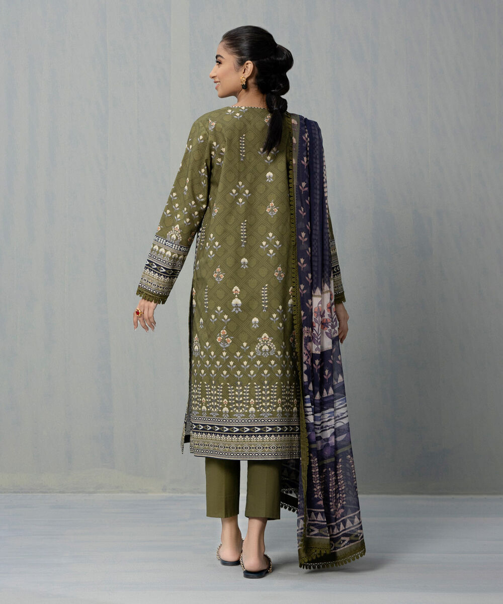 Womens Unstitched Volume 5 Green 3 Piece