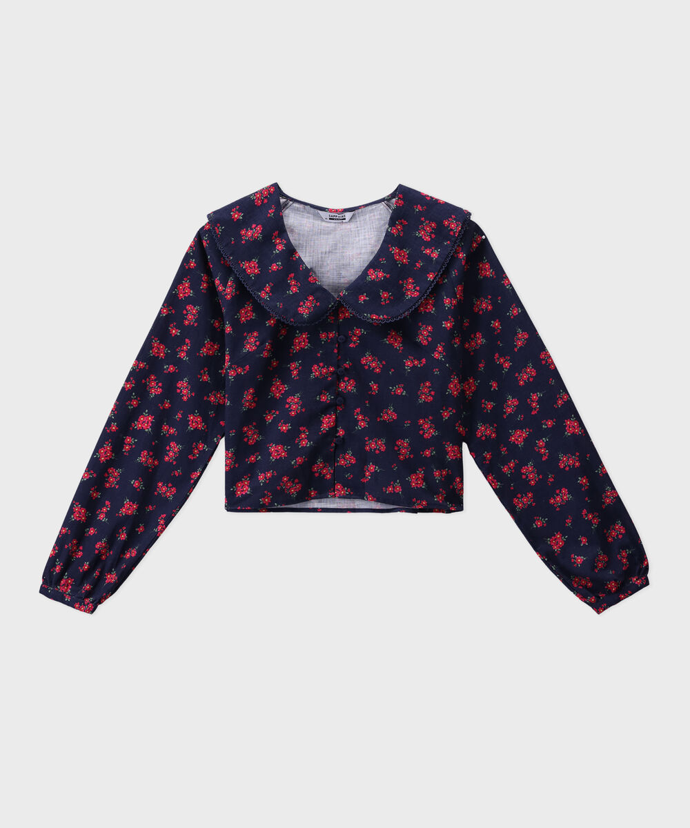 Printed Blouse — Sapphire