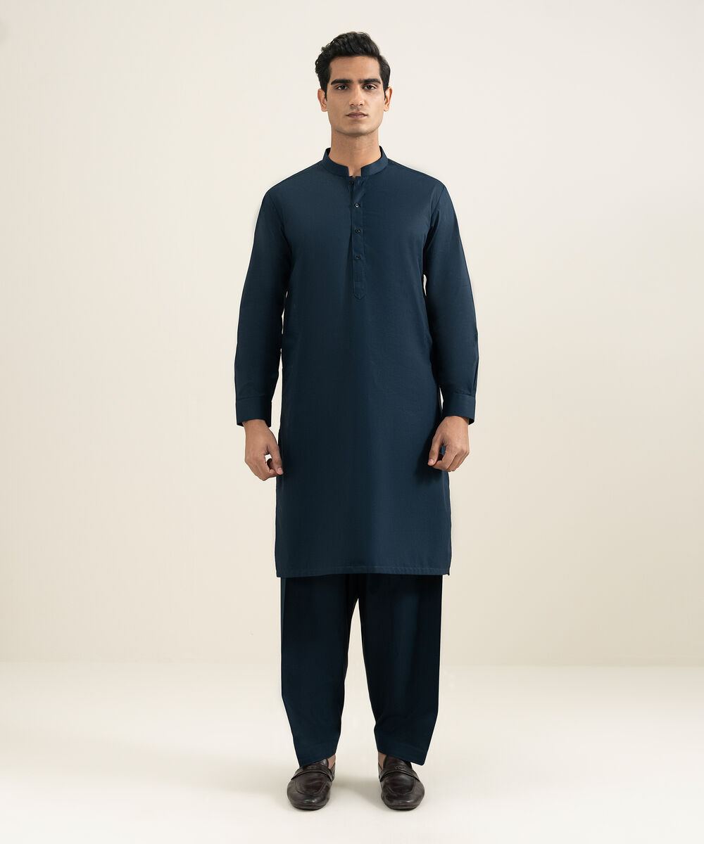 Men's Stitched Navy Kurta Shalwar