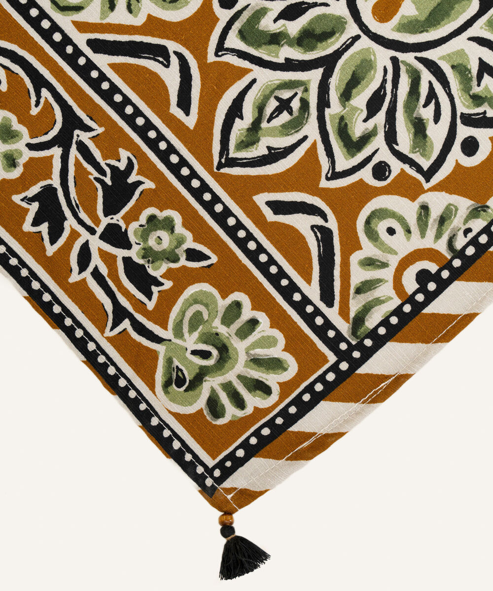 Linen Printed Maroon Dupatta