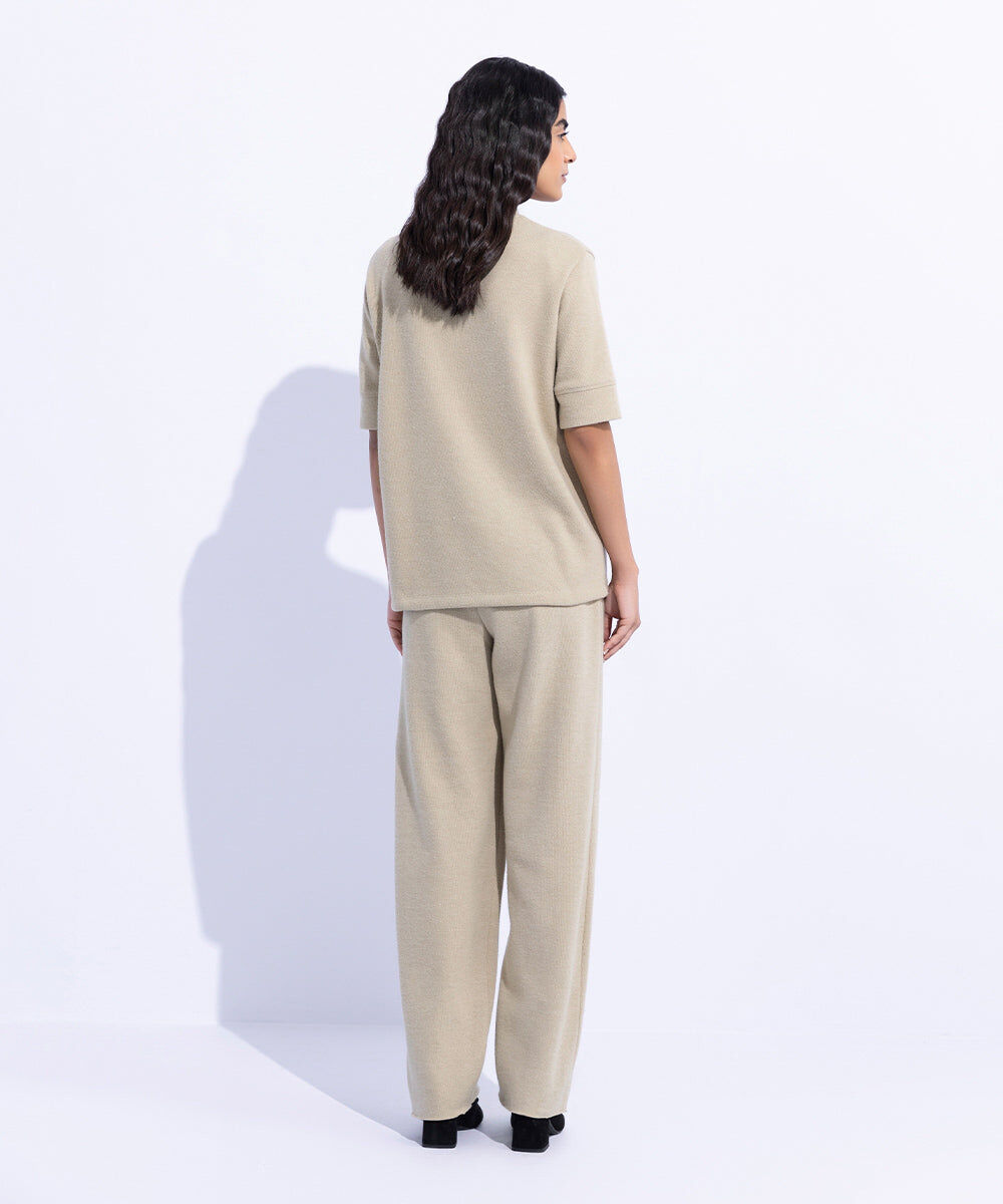 Woman - Off White Ribbed T-Shirt