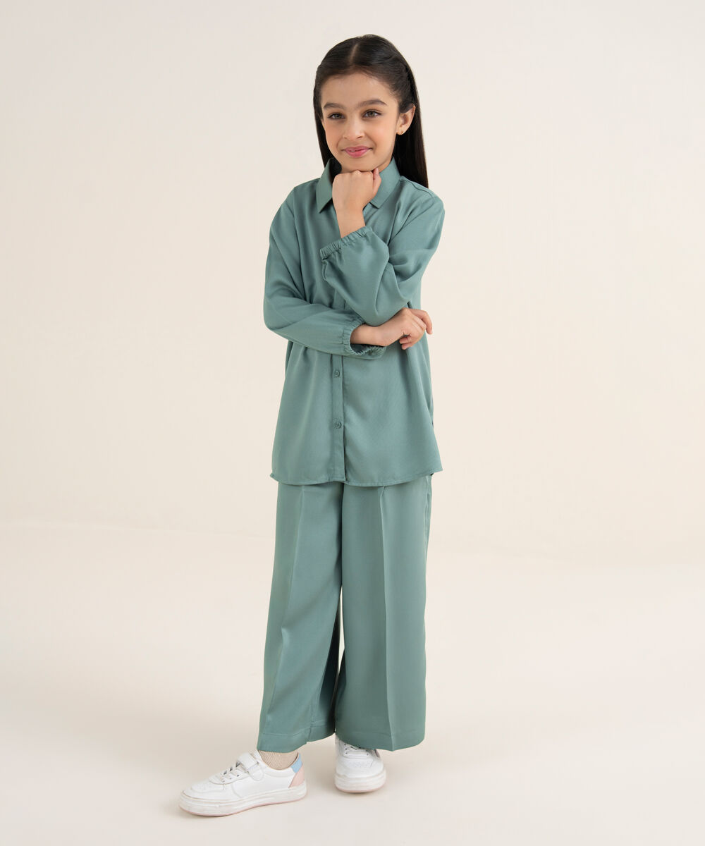 Girl's Bedford Solid Green 2 Piece Set