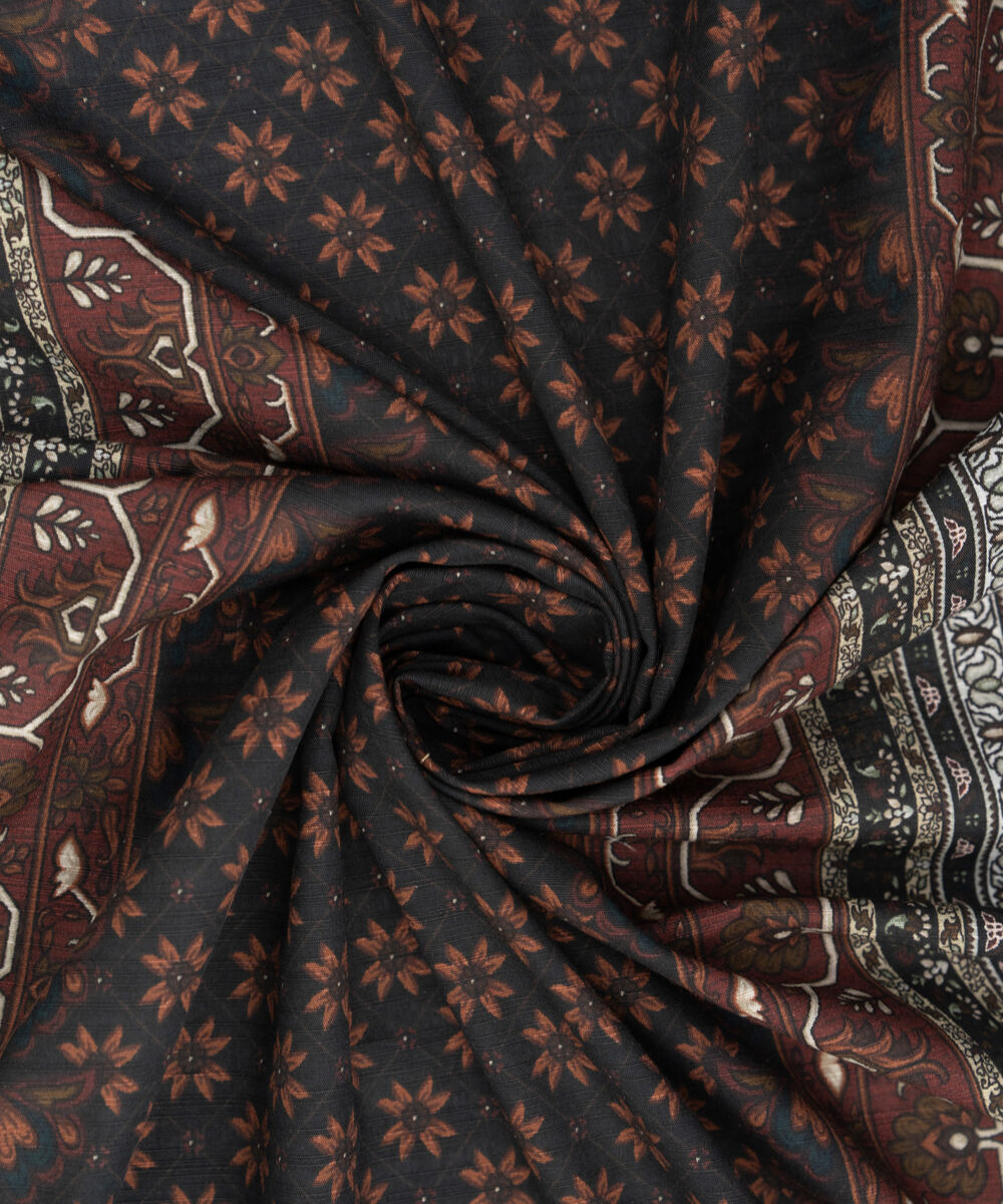 Printed Khaddar Black Dupatta