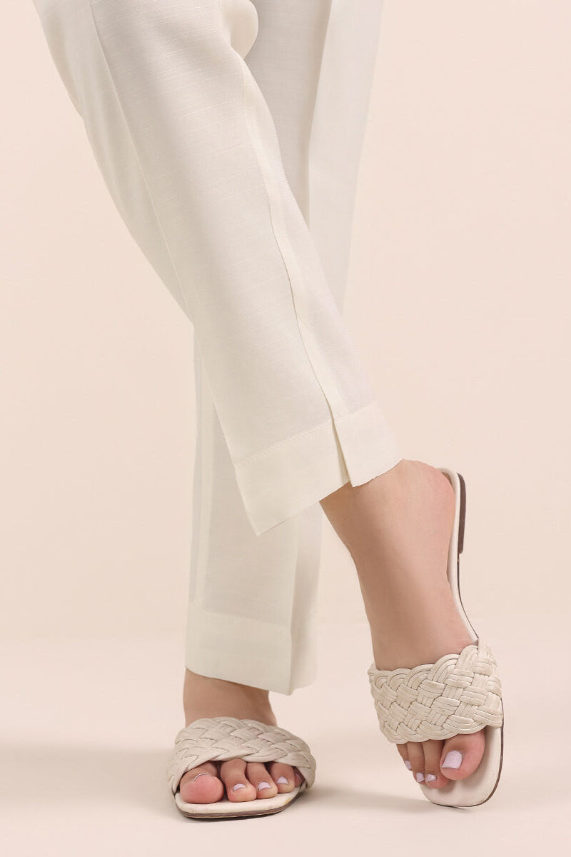 Raw Silk Cigarette Pants