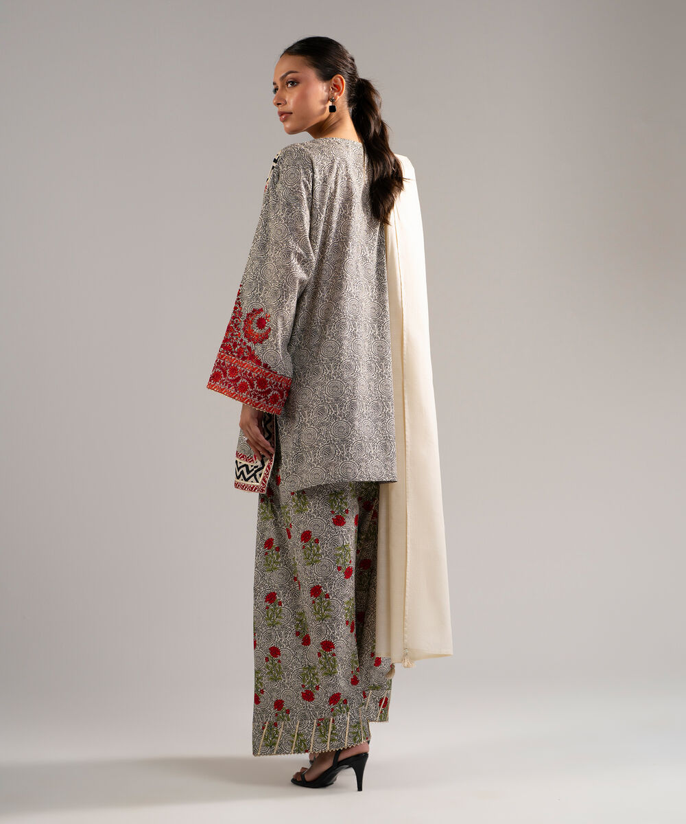 Women's RTW Lawn Embroidered Multi 3 Piece Suit