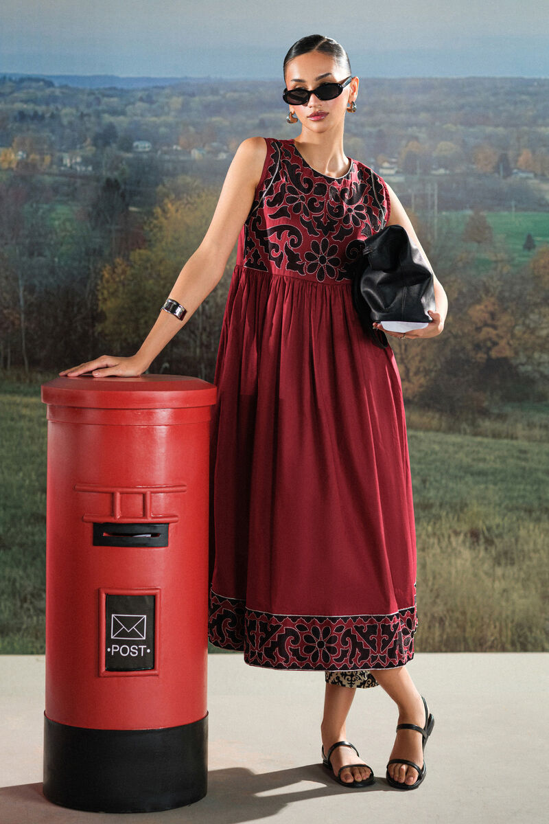 Embroidered Cotton Satin Pishwas