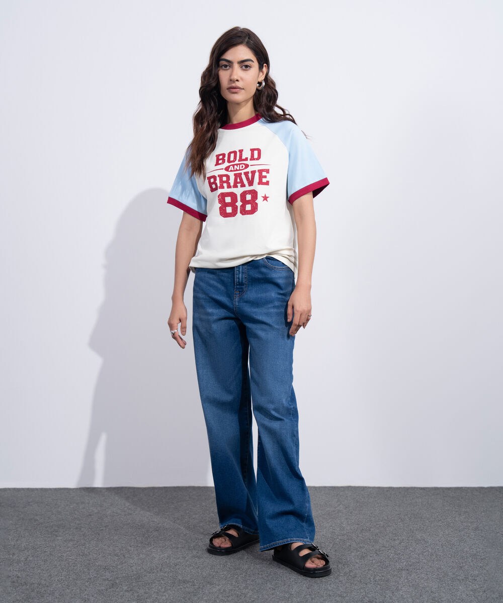 Women's Western Multi Ringer T-Shirt With Graphic