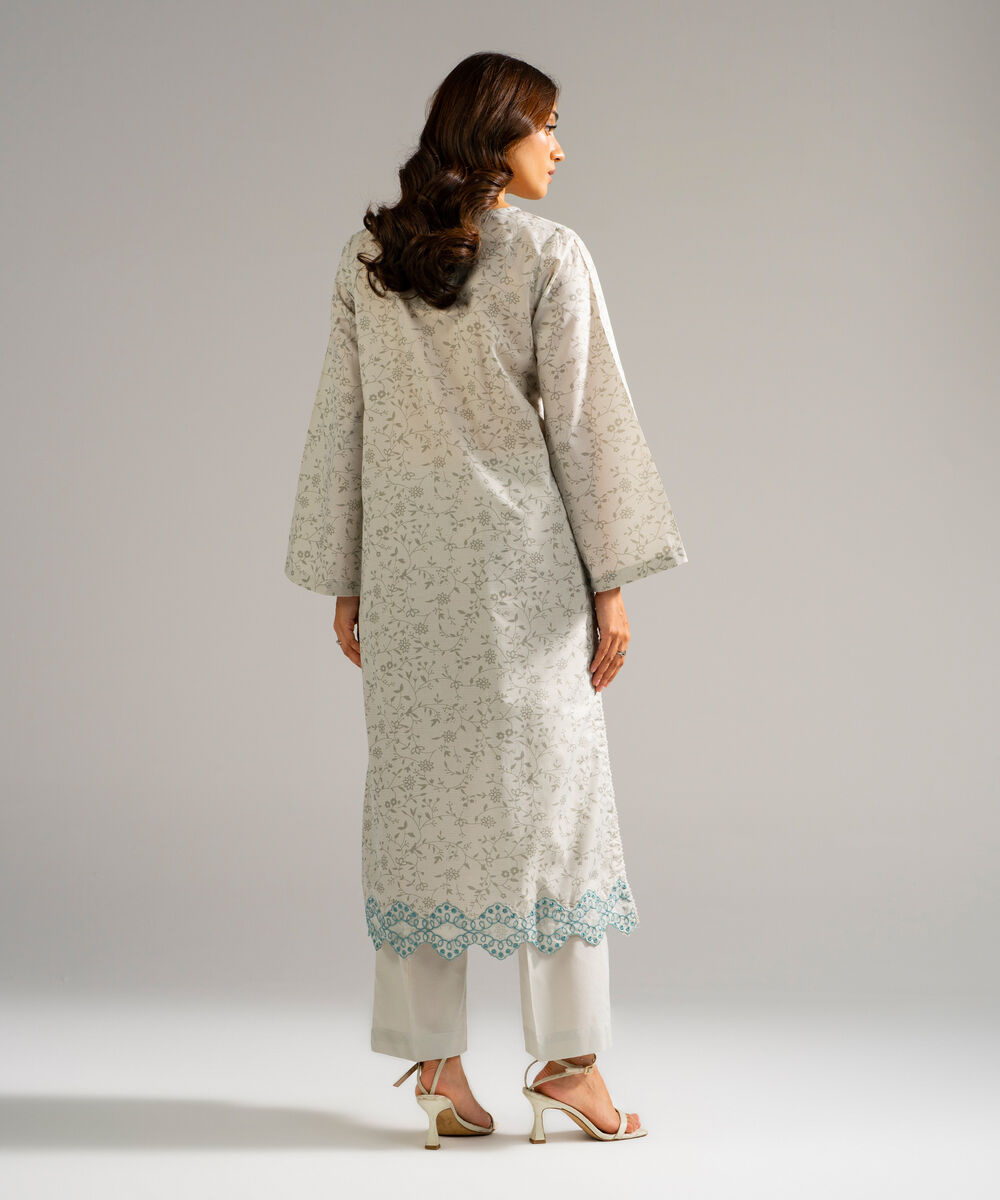 Women's RTW Zari Lawn Embroidered Grey 2 Piece Suit