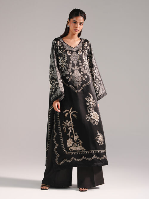 2 Piece - Printed Silk Suit