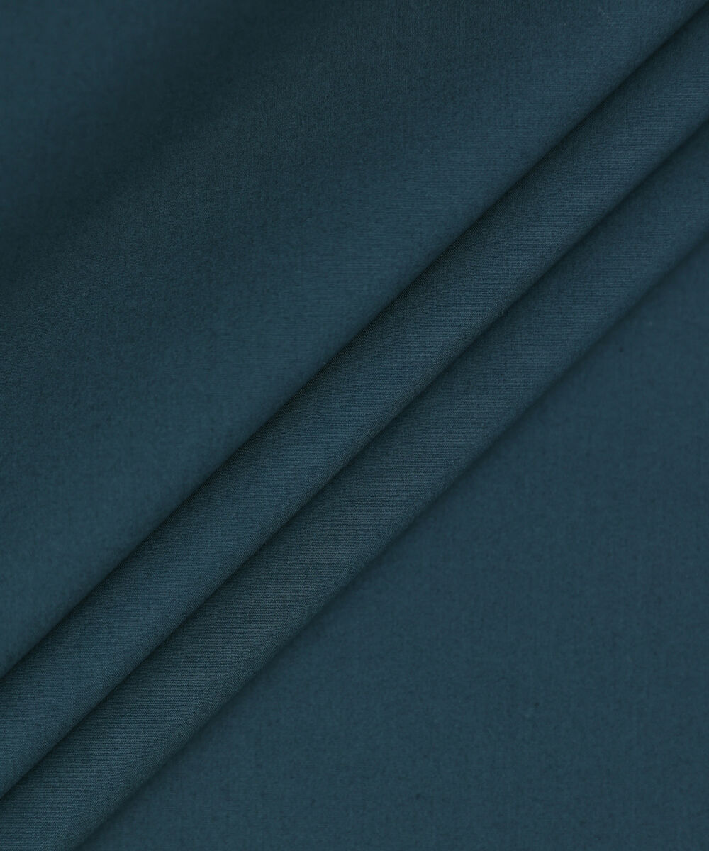Men Unstitched Cotton Teal Full Suit Fabric