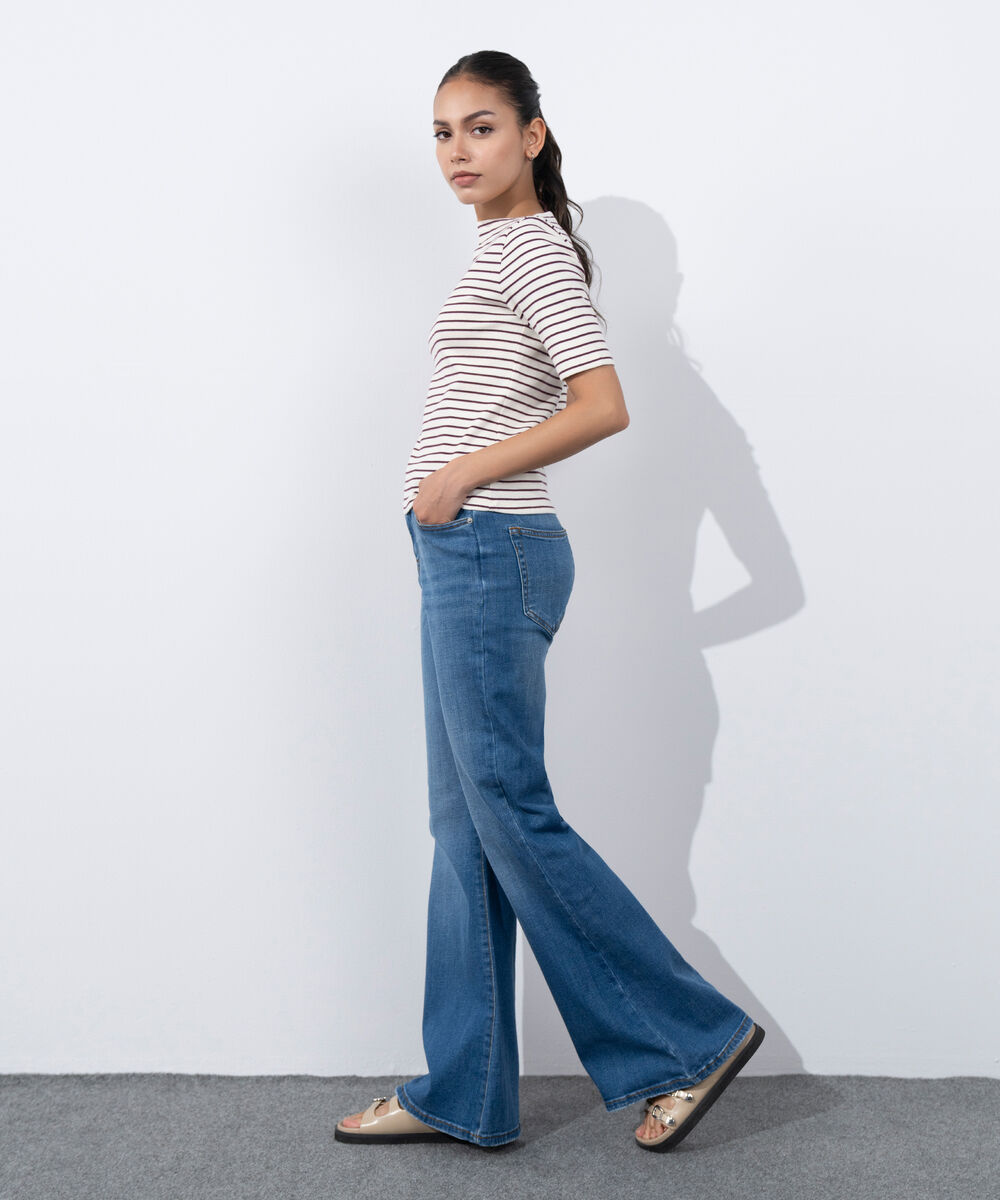 Women's Western Wear White Slash Neck Rib Top