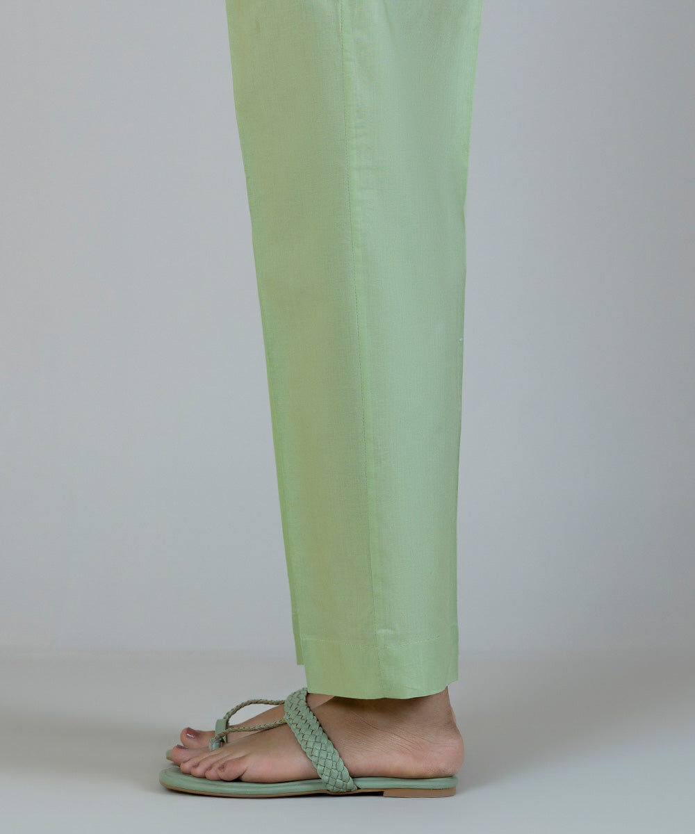 Women's Pret Cambric Green Dyed Straight Pants