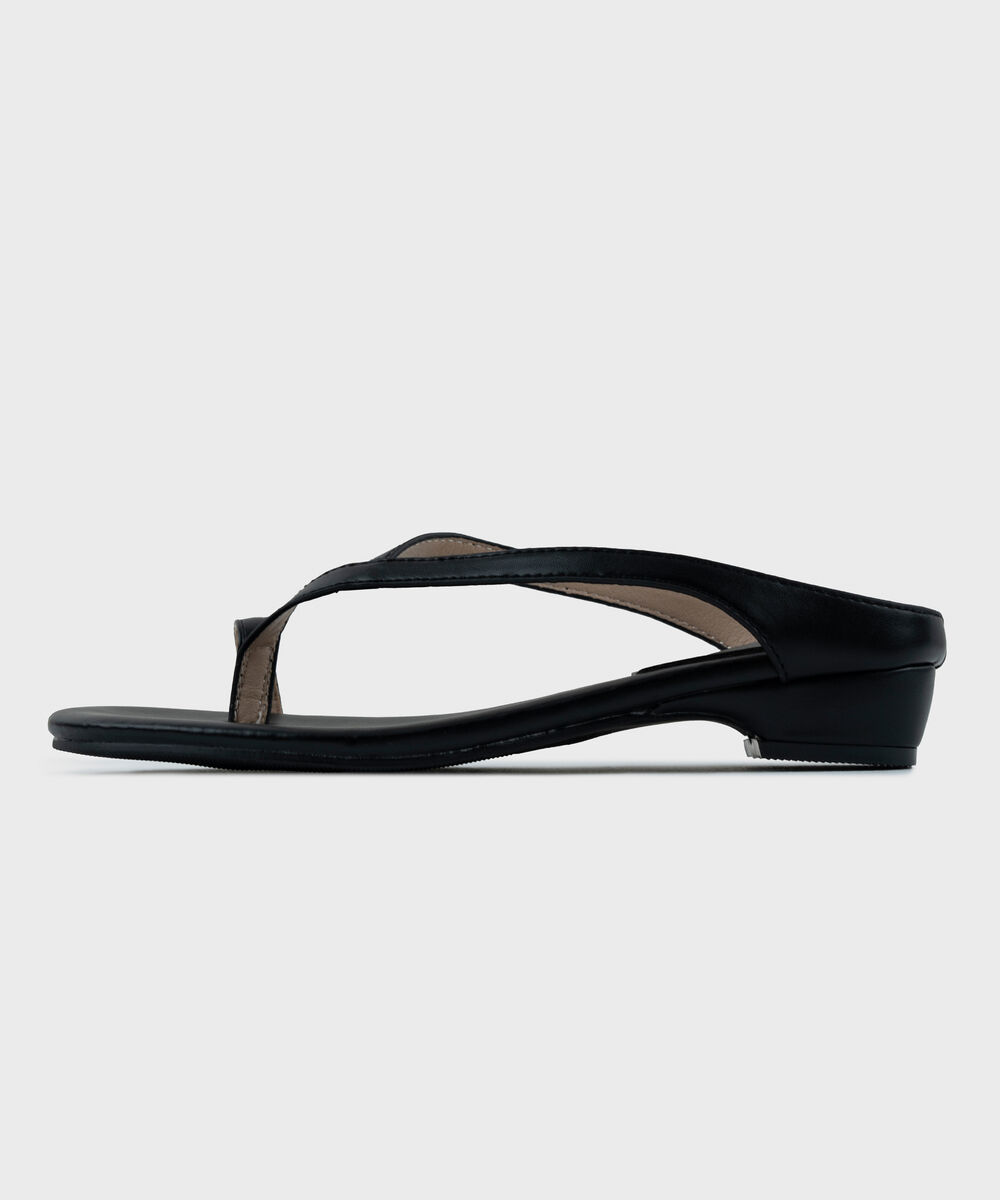 Women's Black Kitten Heel Sandal