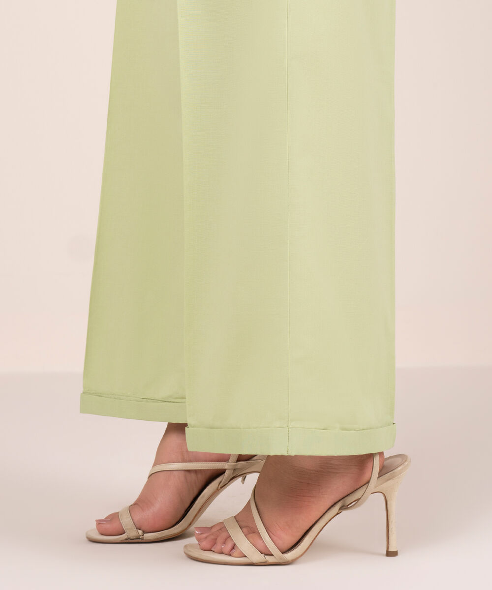 Women's RTW Cambric Solid Green Culottes