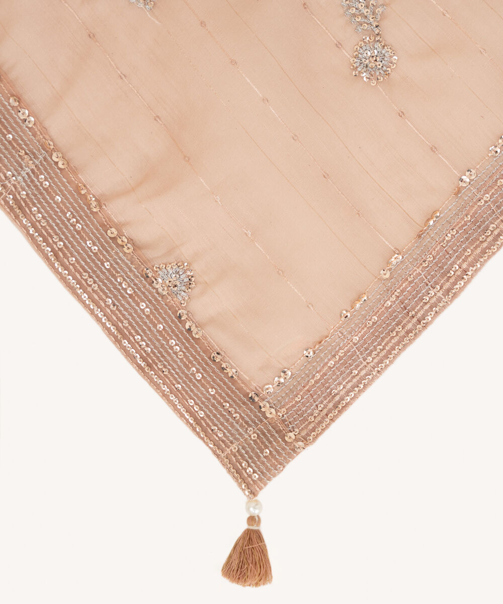 Manaar Embroidered Dusty Pink Dupatta