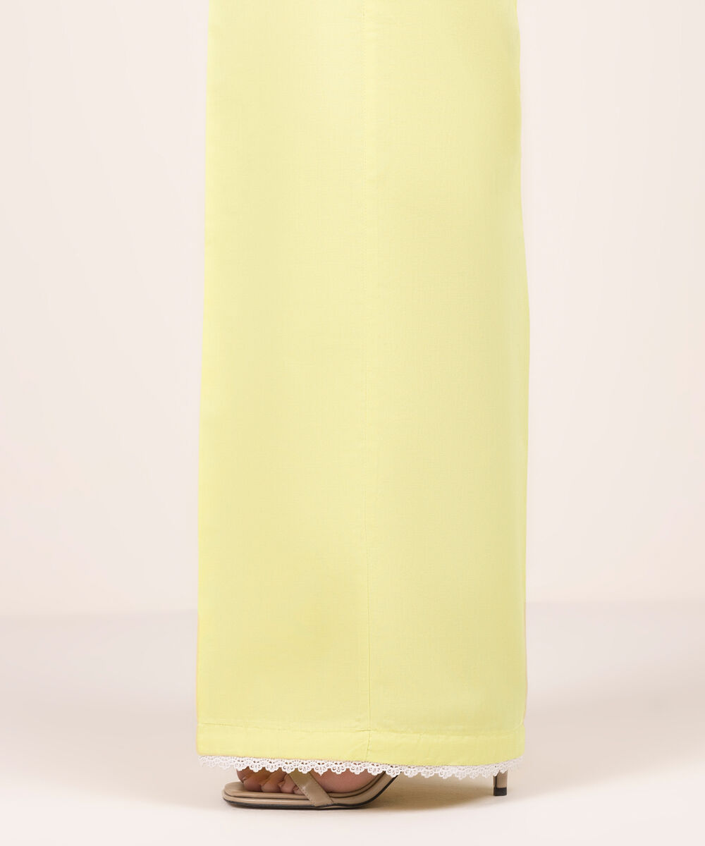 Women's RTW Lawn Solid Yellow Culottes