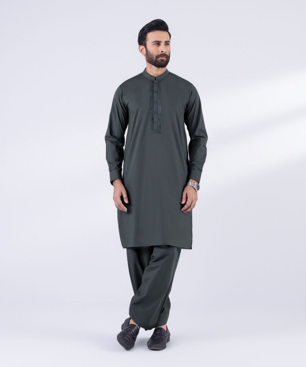 Embroidered Cotton Suit