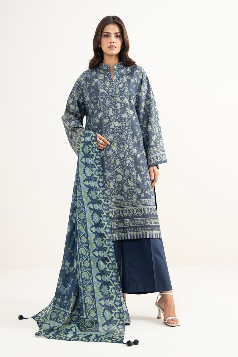 3 Piece - Embroidered Zari Lawn Suit