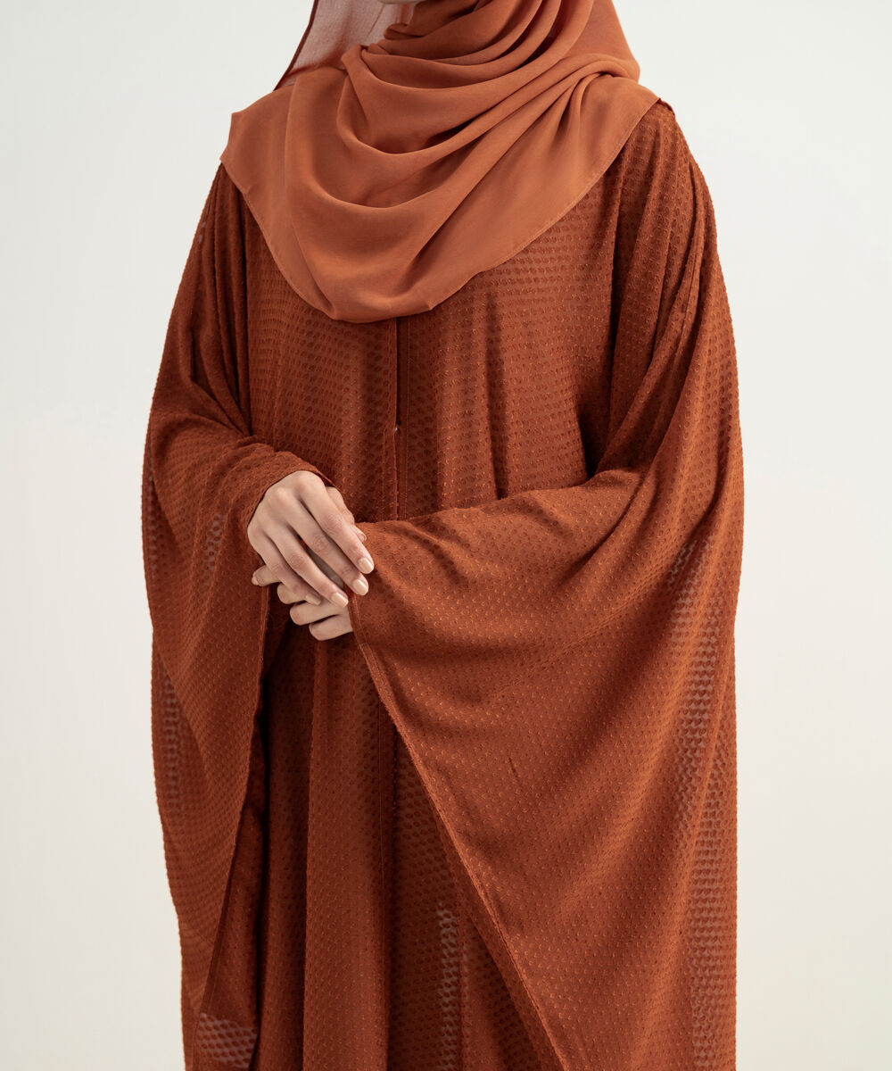 Women's Rust Kaftan Abaya Set