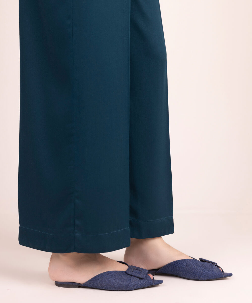 Women's RTW Bedford Solid Teal Culottes