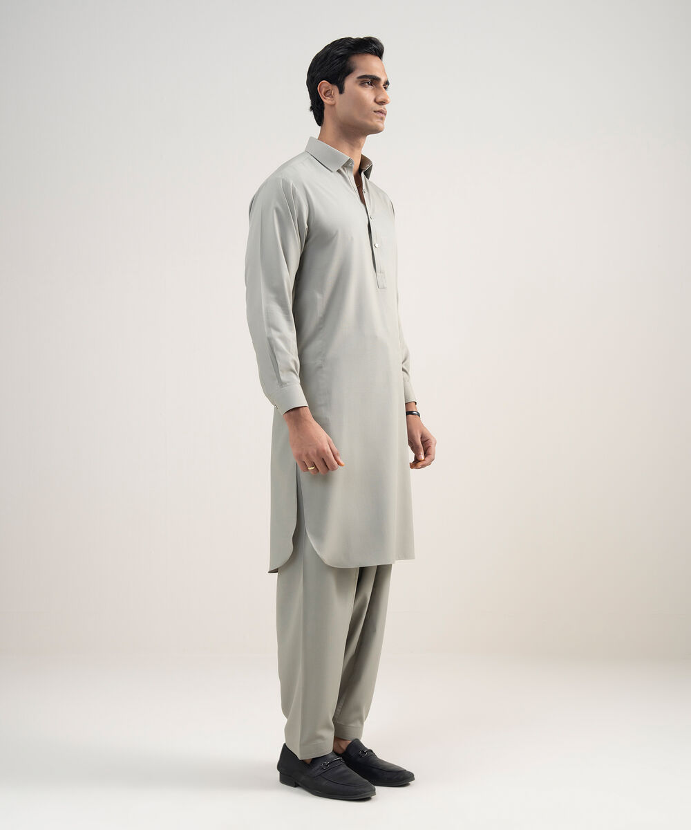 Men's Stitched Premium Blended Grey Suit