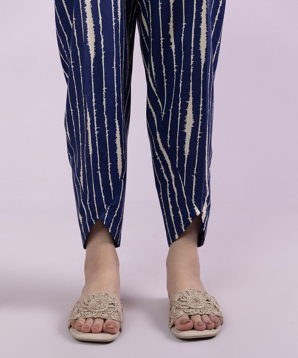 Women's Pret Cambric Printed Purple Shalwar