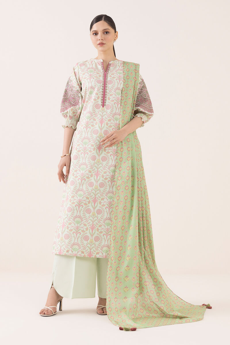 3 Piece - Embroidered Cotton Suit