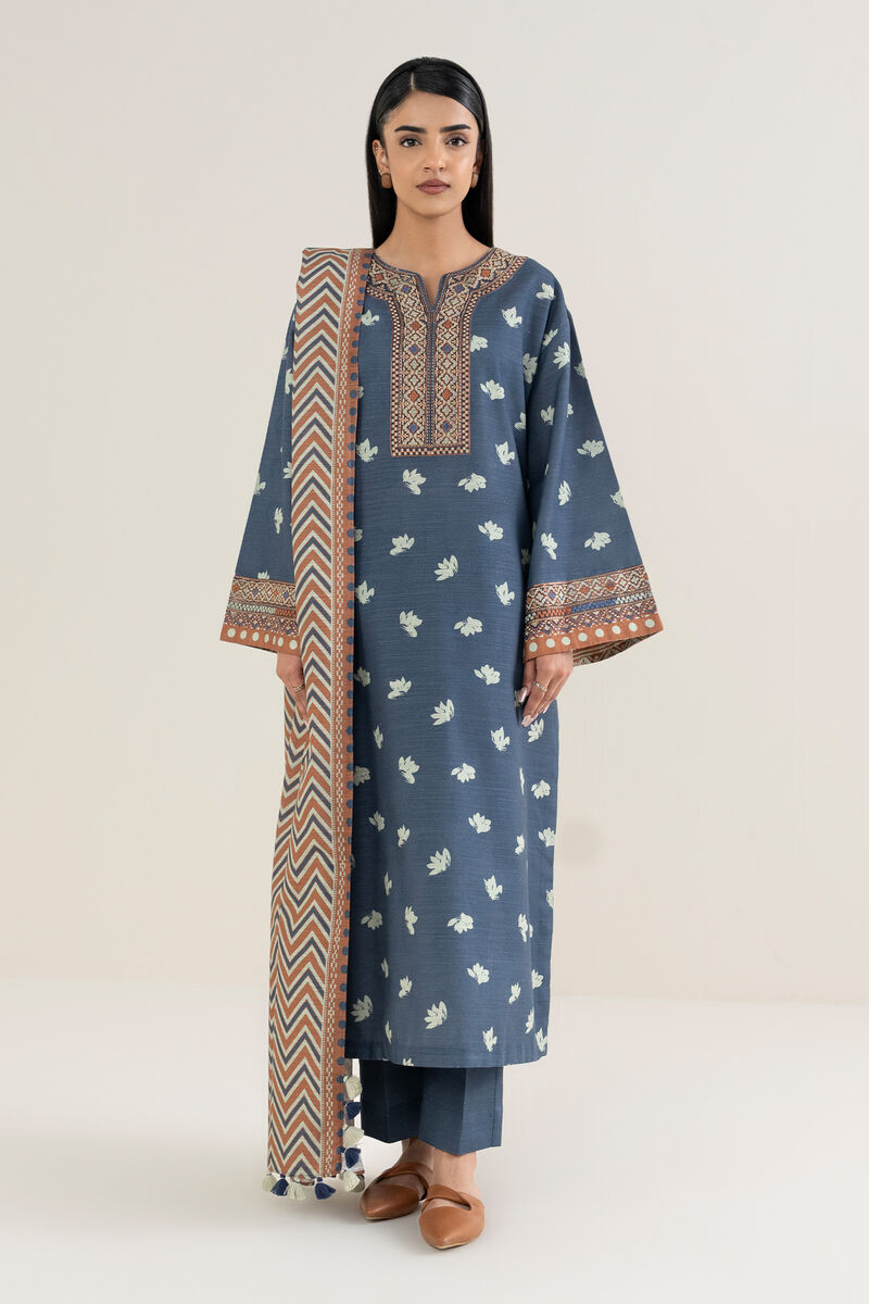 3 Piece - Printed Khaddar Suit