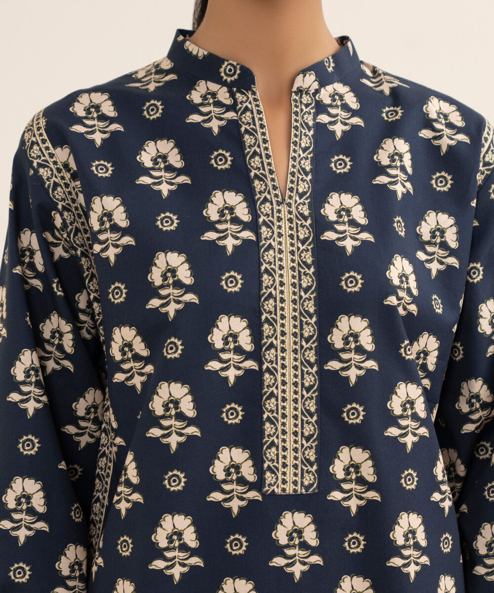 Women's Unstitched Cotton Printed Multi 3 Piece Suit