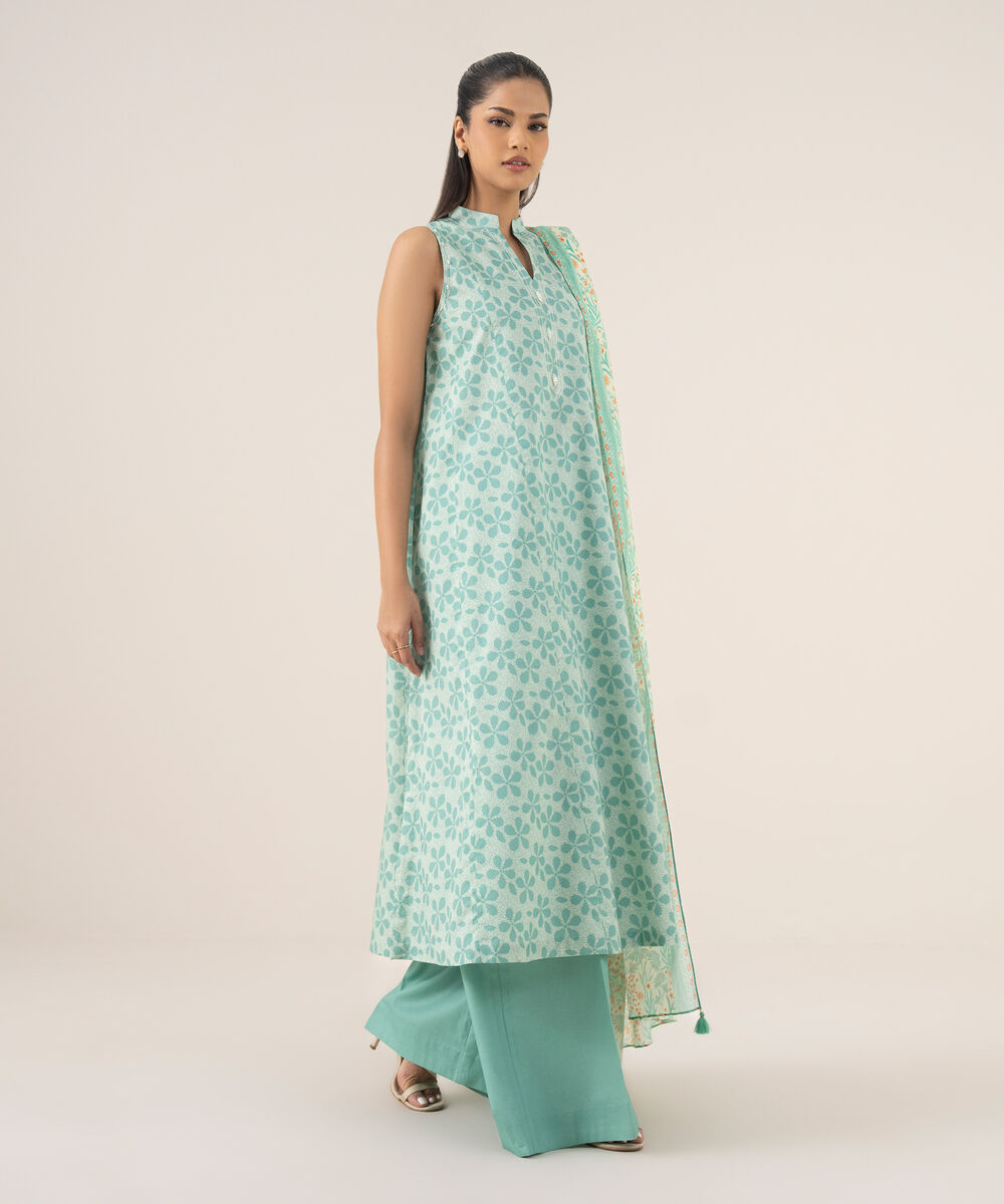 Women's Unstitched Lawn Printed Multi Three Piece Suit