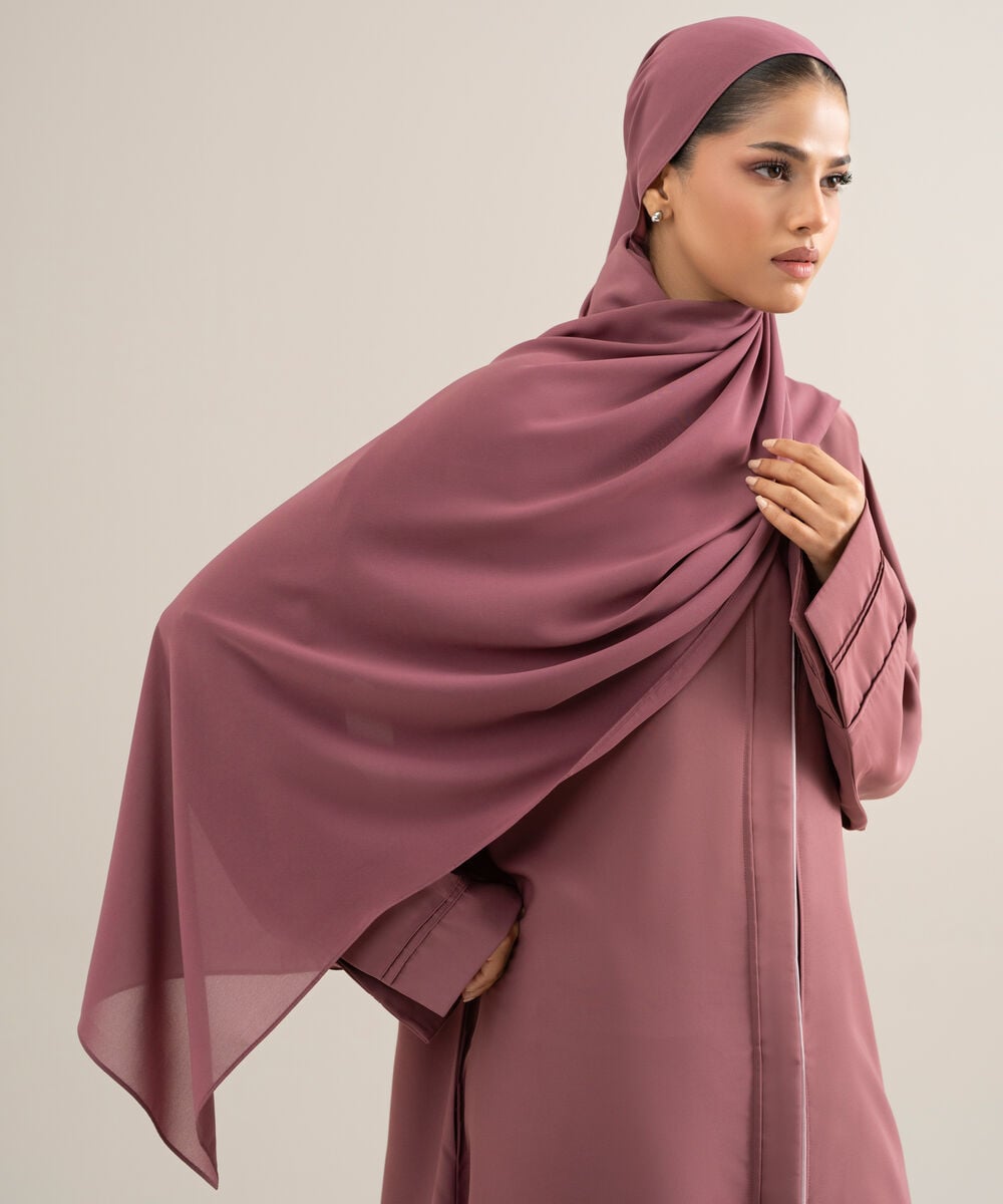 Women's Polyester Magenta Kimono Abaya Set