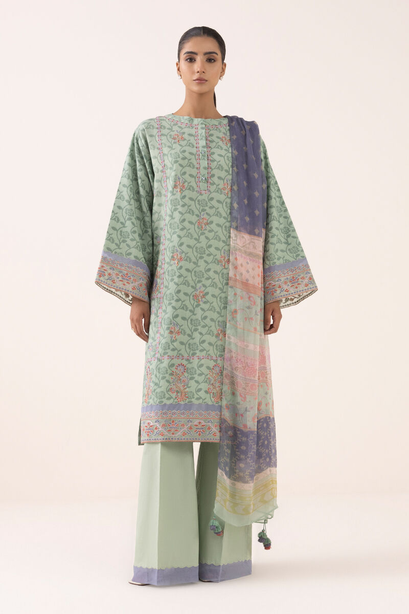 3 Piece - Embroidered Jacquard Suit