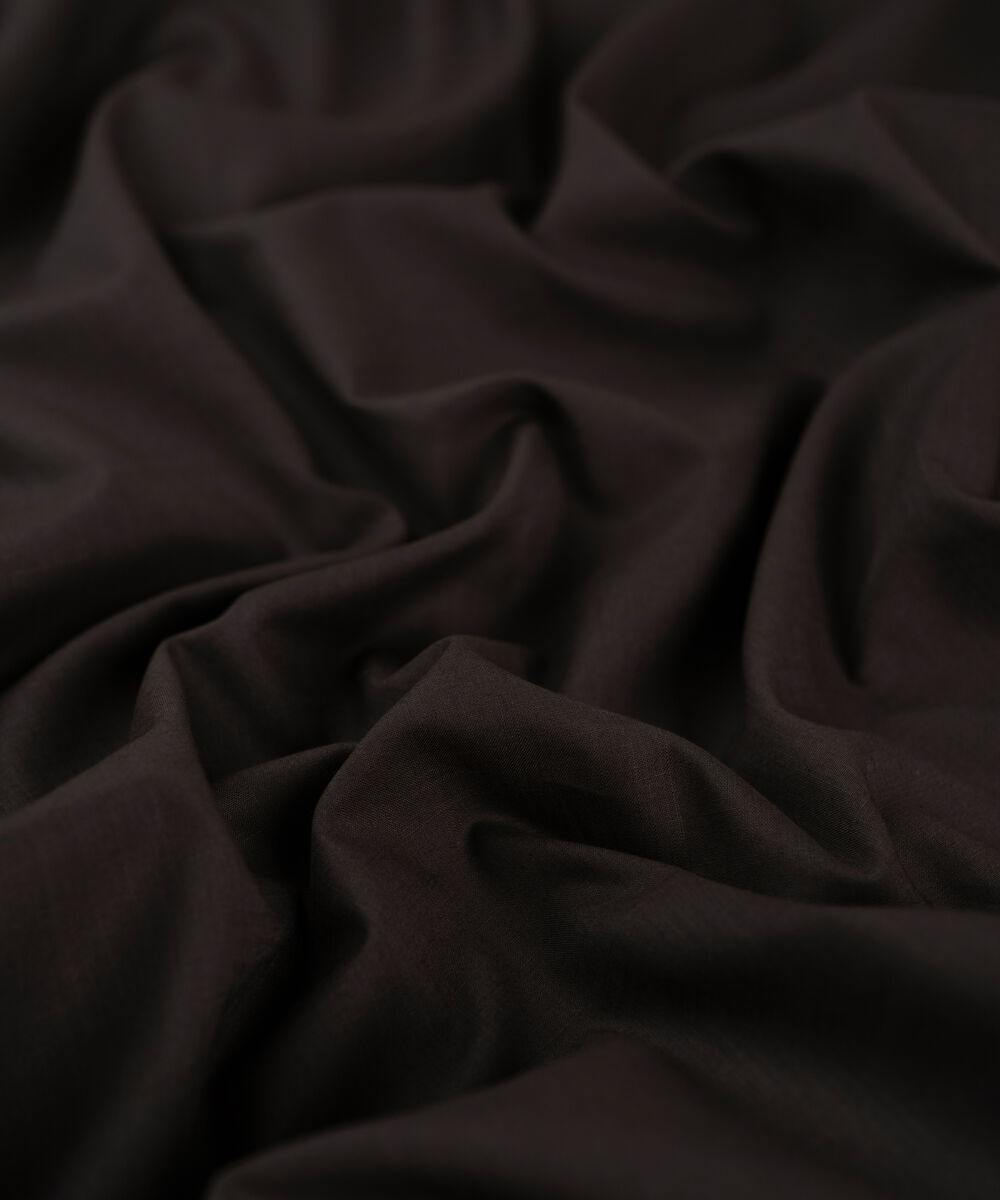 Men's Unstitched Brown Two Piece Premium Slub Cotton Suit