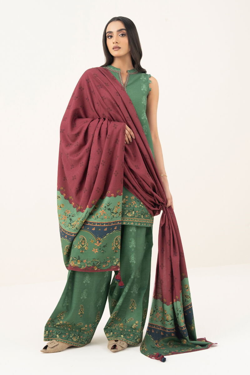 3 Piece - Printed Khaddar Suit