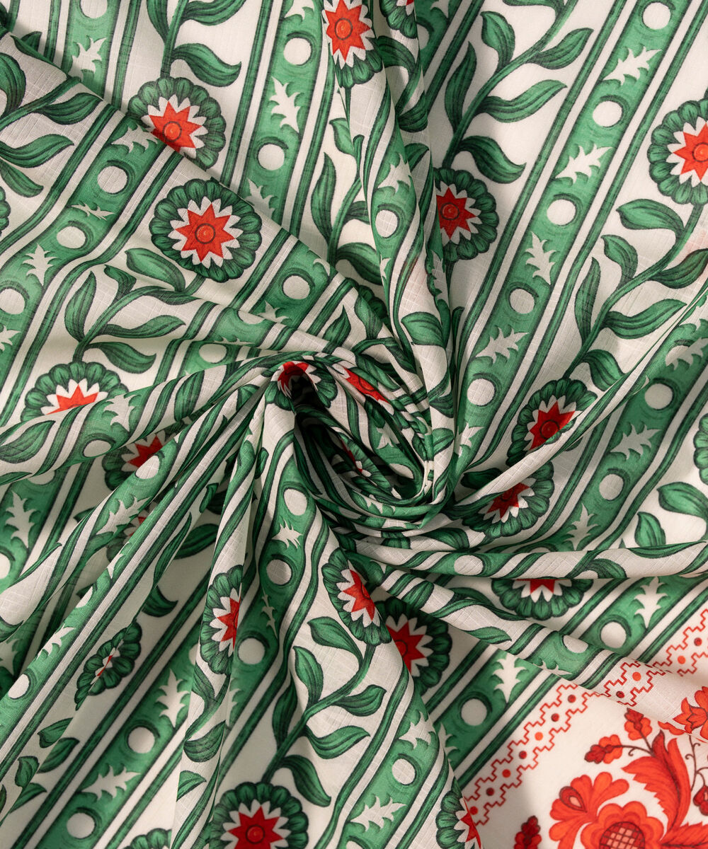 Lawn Printed Green Dupatta