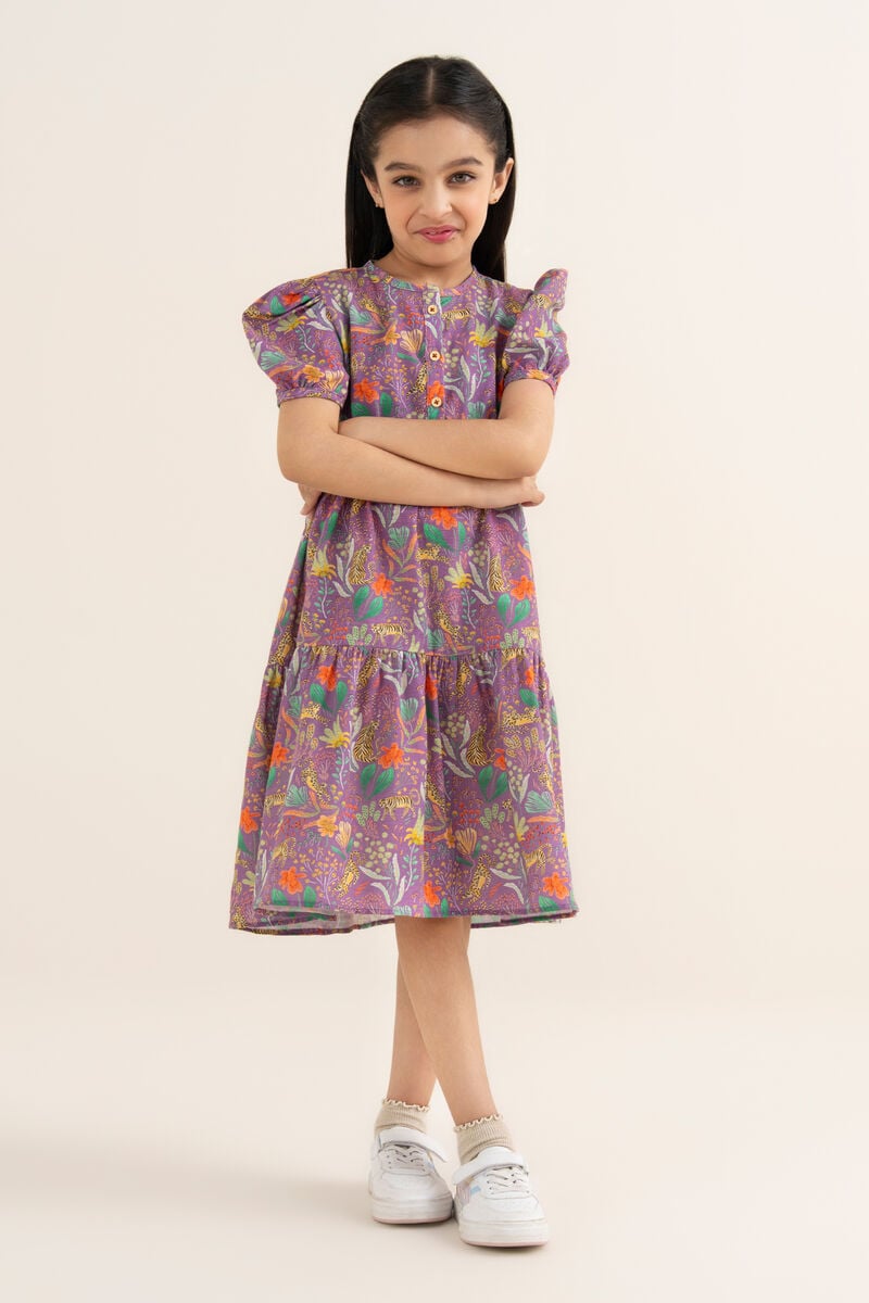 Printed Khaddar Tier Dress