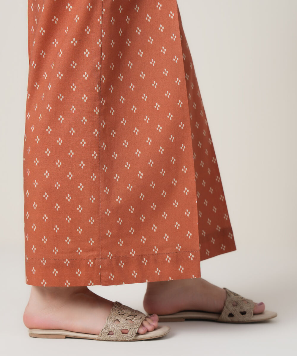 Women's RTW Cambric Rust Printed Trousers