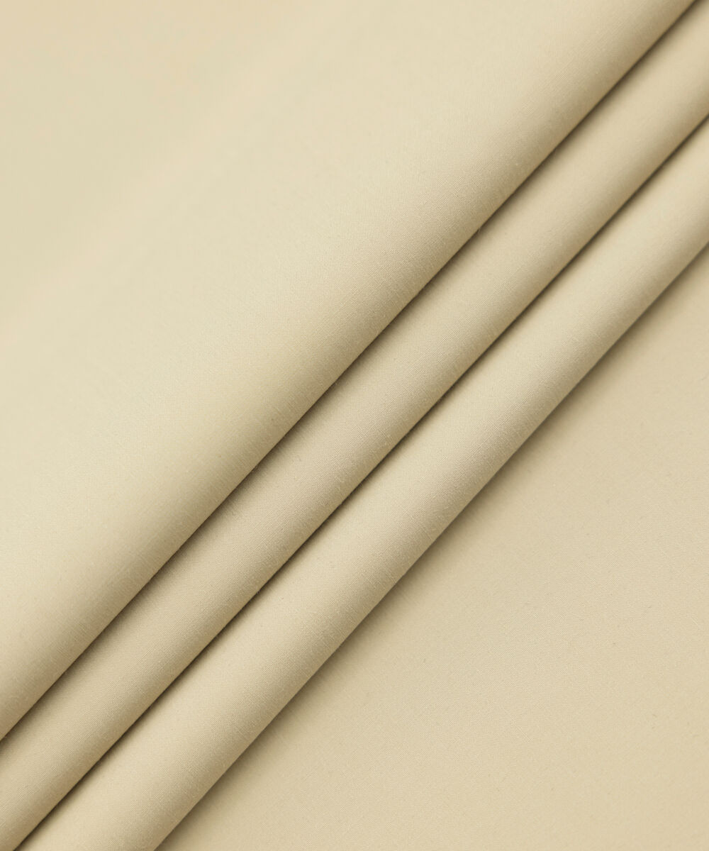 Men's Unstitched Two-Piece Premium Giza Cotton Beige Suit.