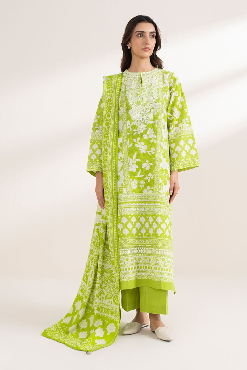 3 Piece - Embroidered Khaddar Suit